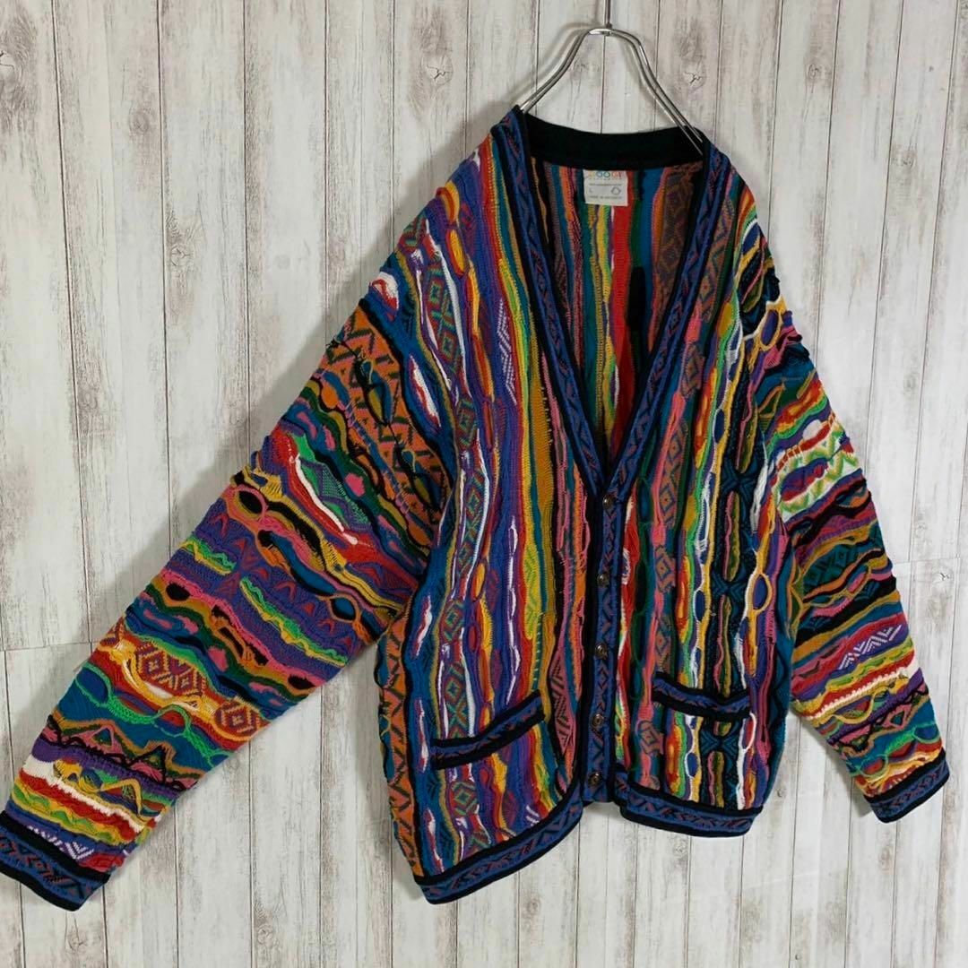 【幻の1点モノ】coogi クージー 立体 編込み 3Dカーディガン 即完売