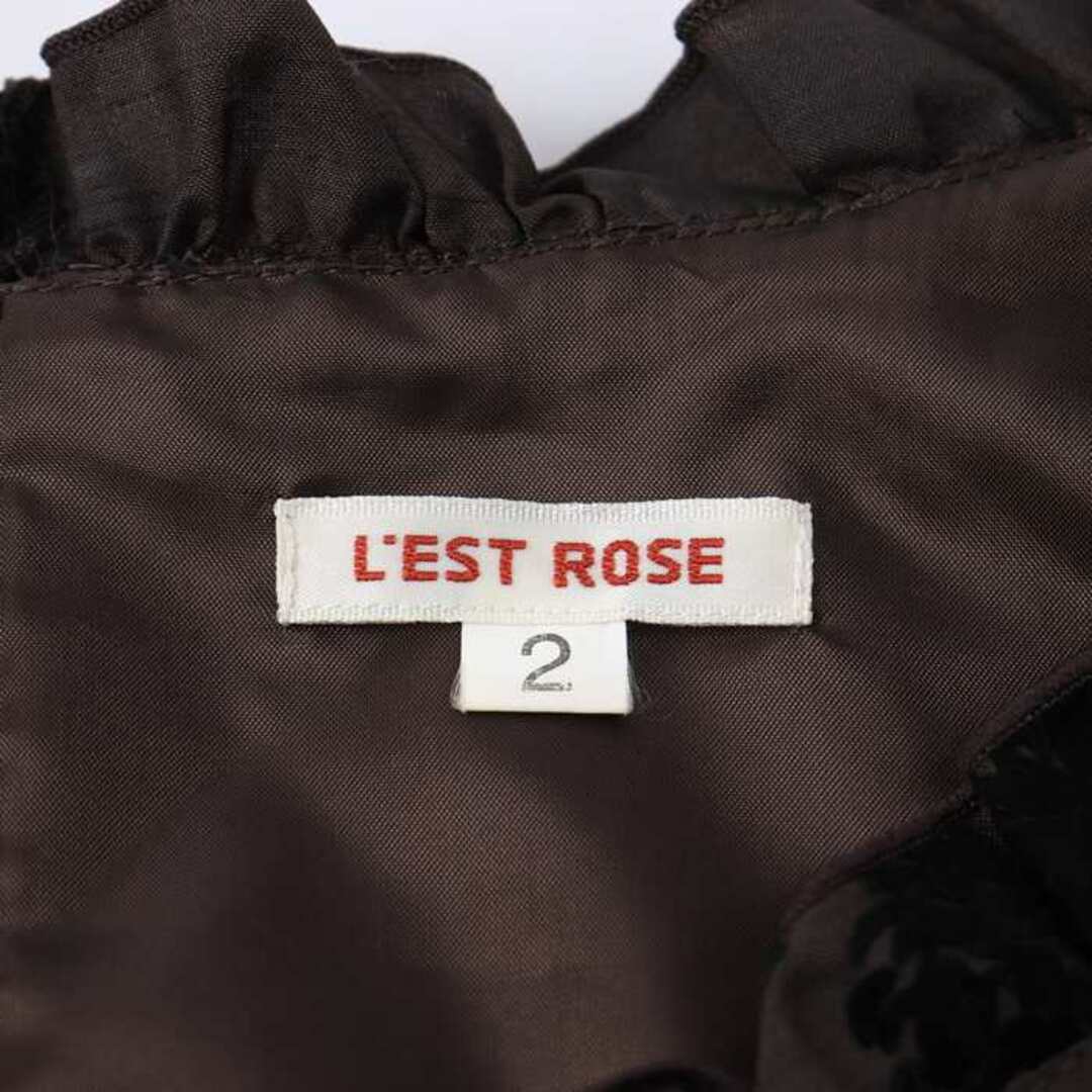 L'EST ROSE(レストローズ)のレストローズ ワンピース ノースリーブ 花柄 ひざ丈 きれいめ フォーマル 日本製 レディース Mサイズ ブラウン L'EST ROSE レディースのワンピース(その他)の商品写真