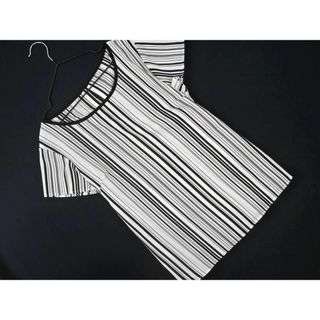 ロペ(ROPE’)のROPE ロペ ストライプ 半袖 ブラウス シャツ sizeM/白ｘ黒 ■◆ レディース(シャツ/ブラウス(半袖/袖なし))