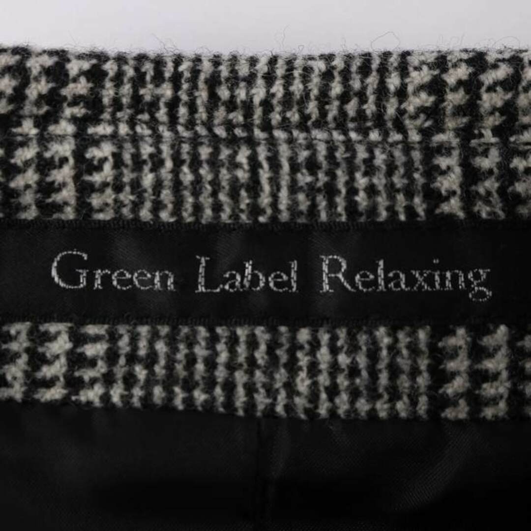 グリーンレーベルリラクシング ショートコート グレンチェック ウール混 アウター レディース 36サイズ グレー green label relaxing 1