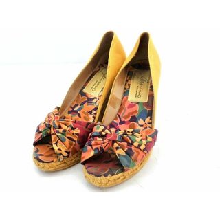 ガイモ(gaimo)のGAIMO ガイモ オープントゥ ウェッジソール パンプス size36（23cmくらい）/オレンジ ■◆ レディース(ハイヒール/パンプス)