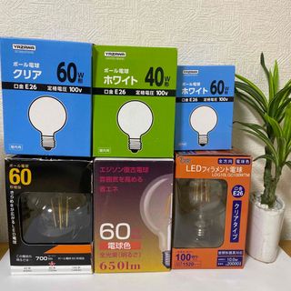 X81 E26 40W 60W ボール電球、LEDフィラント電球、まとめ売り(蛍光灯/電球)