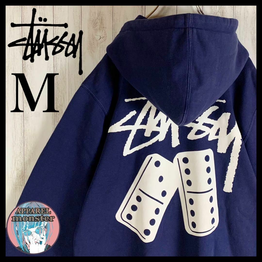 【新品未使用】STUSSY パーカー　ダイス　即完売　入手困難　ネイビー　M