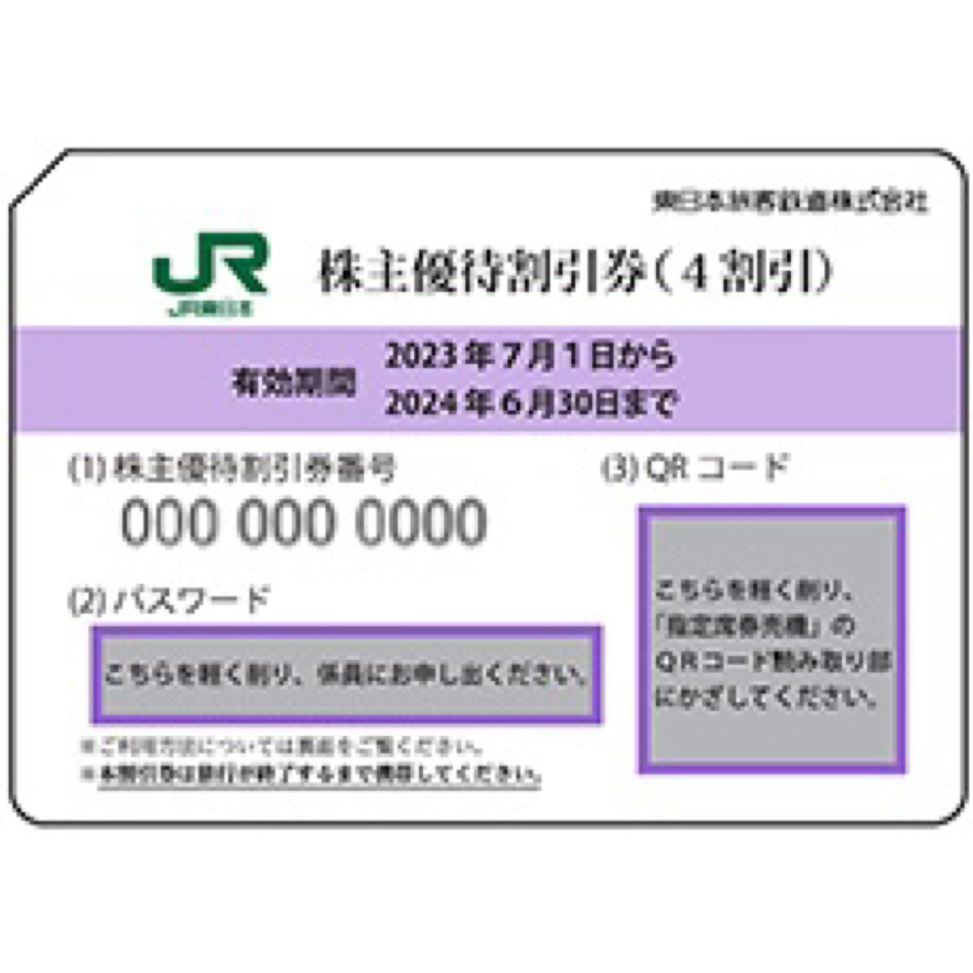JR(ジェイアール)のJR東日本 株主優待割引券 4割引 1枚 チケットの優待券/割引券(その他)の商品写真