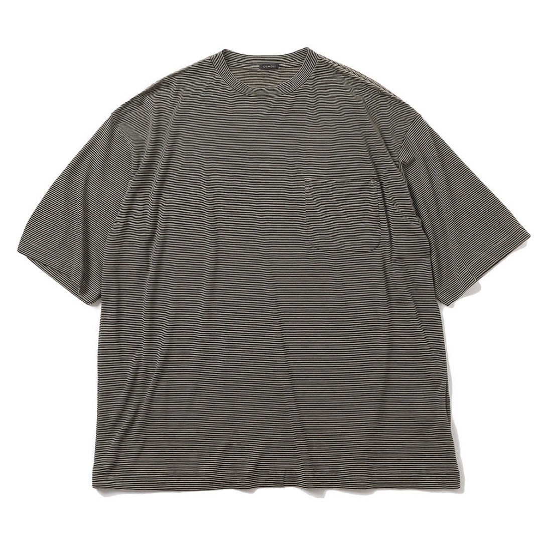 23SS COMOLI サマーウール天竺 Tシャツ 2 ボーダー - www.sorbillomenu.com