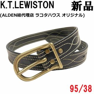 オールデン(Alden)の【新品◆ALDEN代理店】KTルイストン レザーベルト 黒 ブラック 38/95(ベルト)