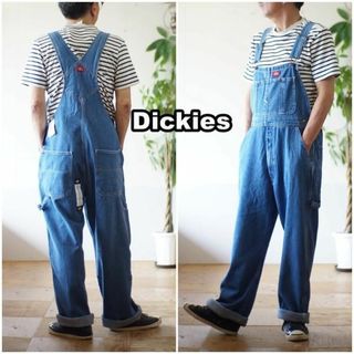 ディッキーズ(Dickies)のディッキーズ オーバーオール デニム ウォッシュ加工 8396 36(サロペット/オーバーオール)