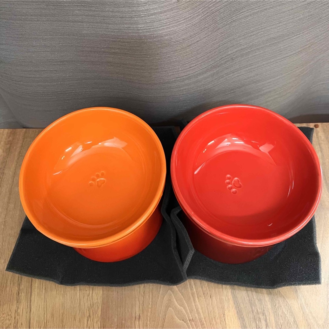 ル・クルーゼ(Le Creuset) ペットボウル ハイスタンド2点セット - 犬