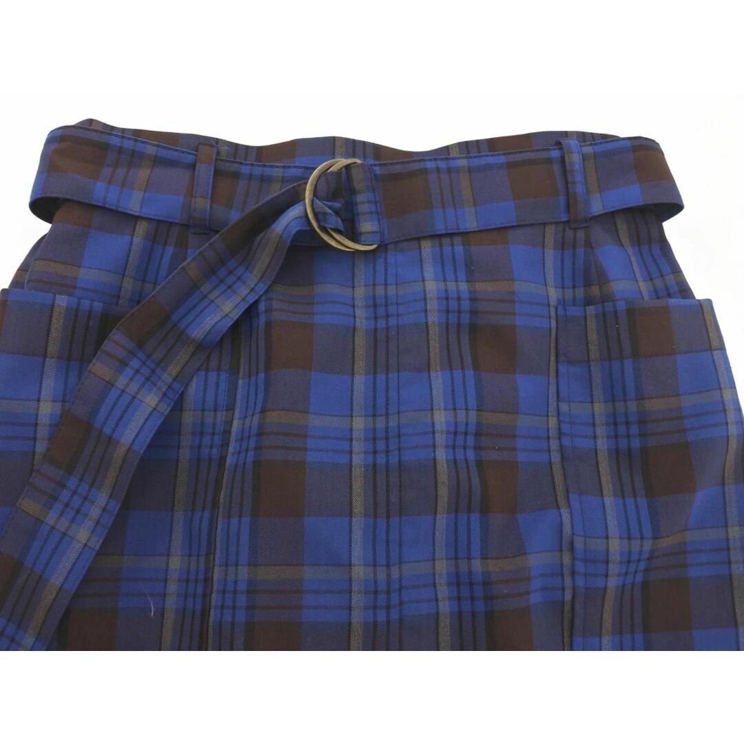 ViS(ヴィス)のVIS ビス チェック ロング スカート sizeM/紺ｘ茶 ■■ レディース レディースのスカート(ロングスカート)の商品写真