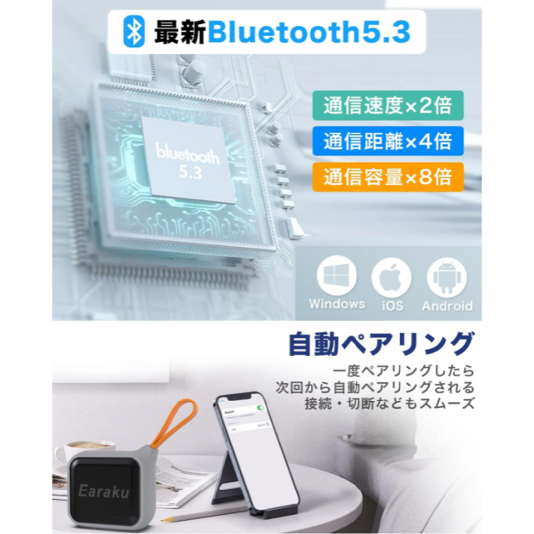 新品】Bluetooth⭐︎小型防水ワイヤレススピーカー風呂/BBQ/釣/海水の