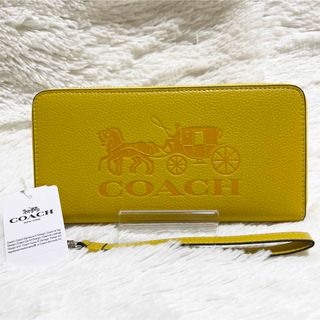 新品✳️COACH  ブランド　レディース コンパクトファスナー財布 イエロー