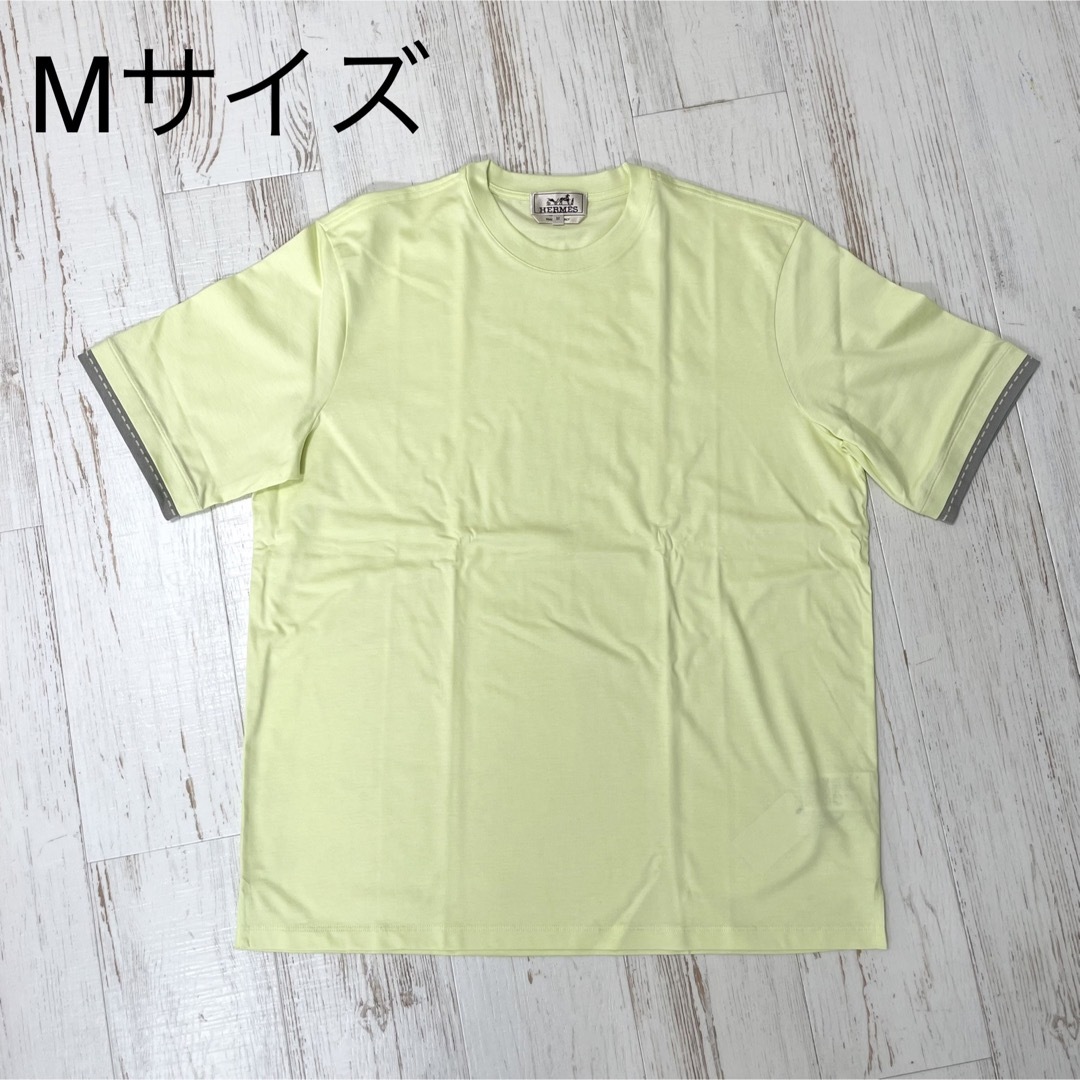 サイズ【新品】新作 メンズ Tシャツ ディテールサドルステッチ リモナード Mサイズ