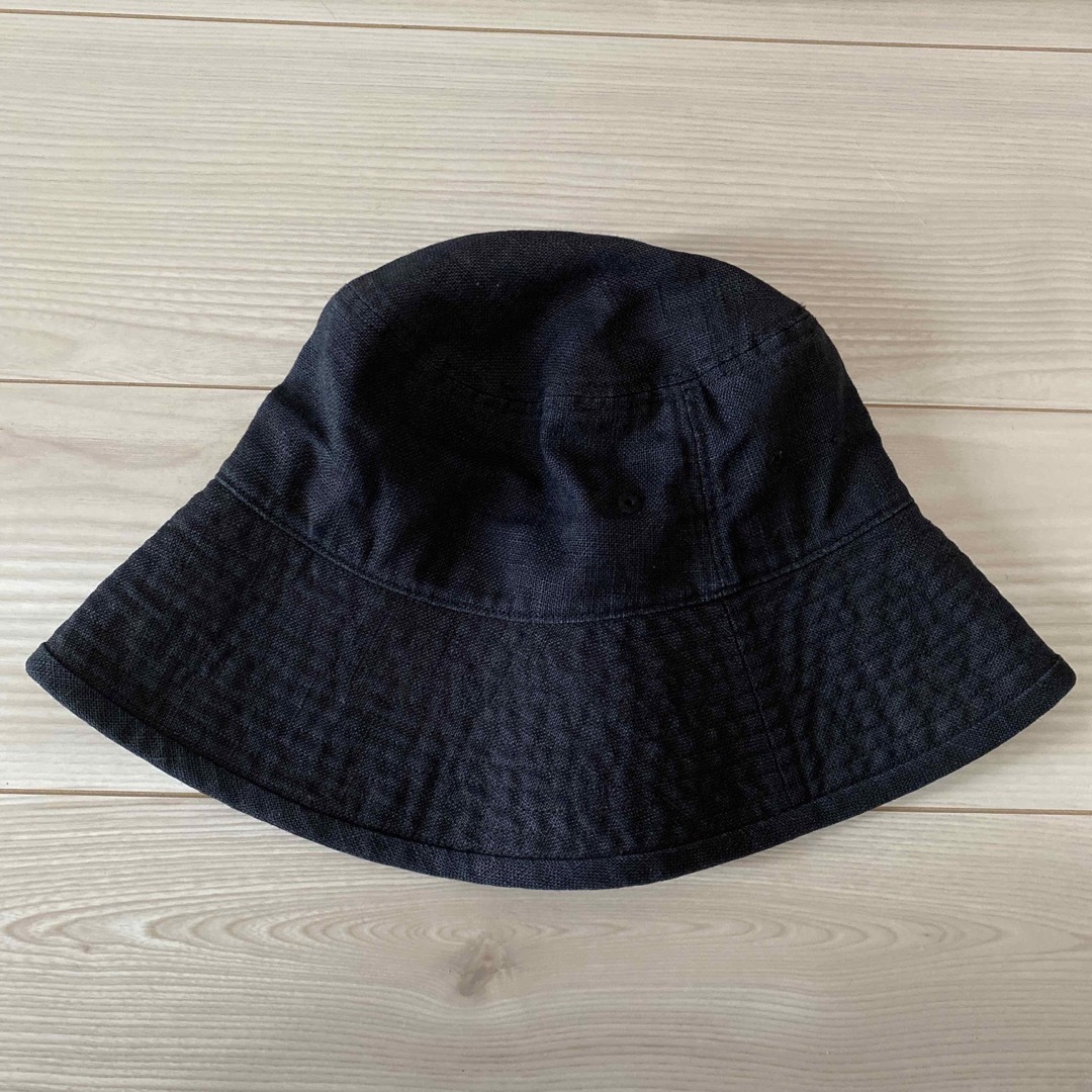 MUJI (無印良品)(ムジルシリョウヒン)の無印良品　麻素材　バケットハット　ブラック レディースの帽子(ハット)の商品写真