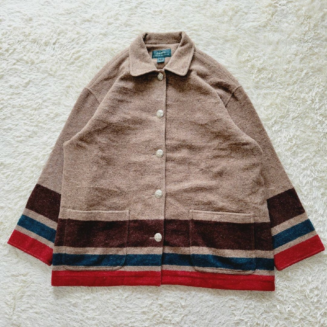 【希少】90S　ローレンラルフローレン　コンチョボタン　ウールジャケット