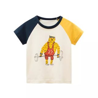 韓国子供服　キッズ　プリント　Tシャツ　半袖　ラグラン　110cm(Tシャツ/カットソー)
