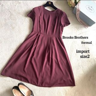 ブルックスブラザース(Brooks Brothers)の【美品極】Brooks Brothers  高級　フォーマルワンピース　結婚式(ひざ丈ワンピース)