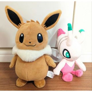 ポケモン(ポケモン)のポケモンセンター　ぬいぐるみ　イーブイ　セレビィ(キャラクターグッズ)