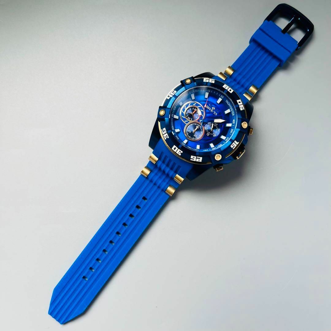 インビクタ 腕時計 メンズ ブルー 新品 クォーツ クロノグラフ 青