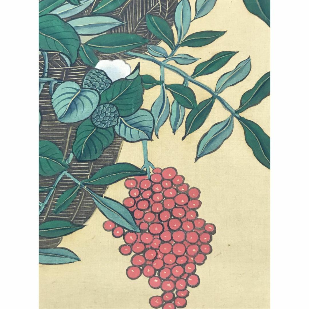 模写】柳沢淇園/籠花図/花図/花鳥図/掛軸☆宝船☆AD-5の通販 by 模写】柳沢淇園/籠花図/花図/花鳥図/掛軸☆宝船☆AD-5の通販 by