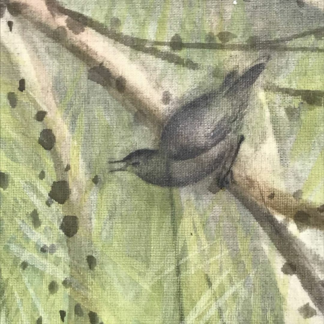 模写】山本梅逸/竹林鳥樹図/花鳥図/山水図/横物/掛軸☆宝船☆AD-7 模写】山本梅逸/竹林鳥樹図/花鳥図/山水図/横物/掛軸☆宝船☆AD-7