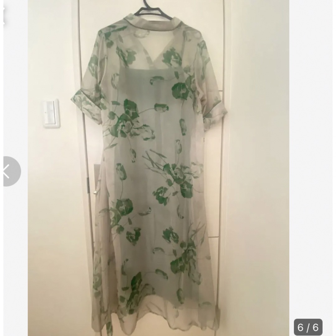 Ameri VINTAGE(アメリヴィンテージ)のISLA PIPING SHEER DRESS レディースのワンピース(ロングワンピース/マキシワンピース)の商品写真