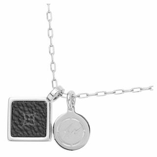 Louis Vuitton LOUIS VUITTON Necklace Monogram Eclipse Collier DJ Trunk  Metal Black x Silver Men's M68876 h29500g