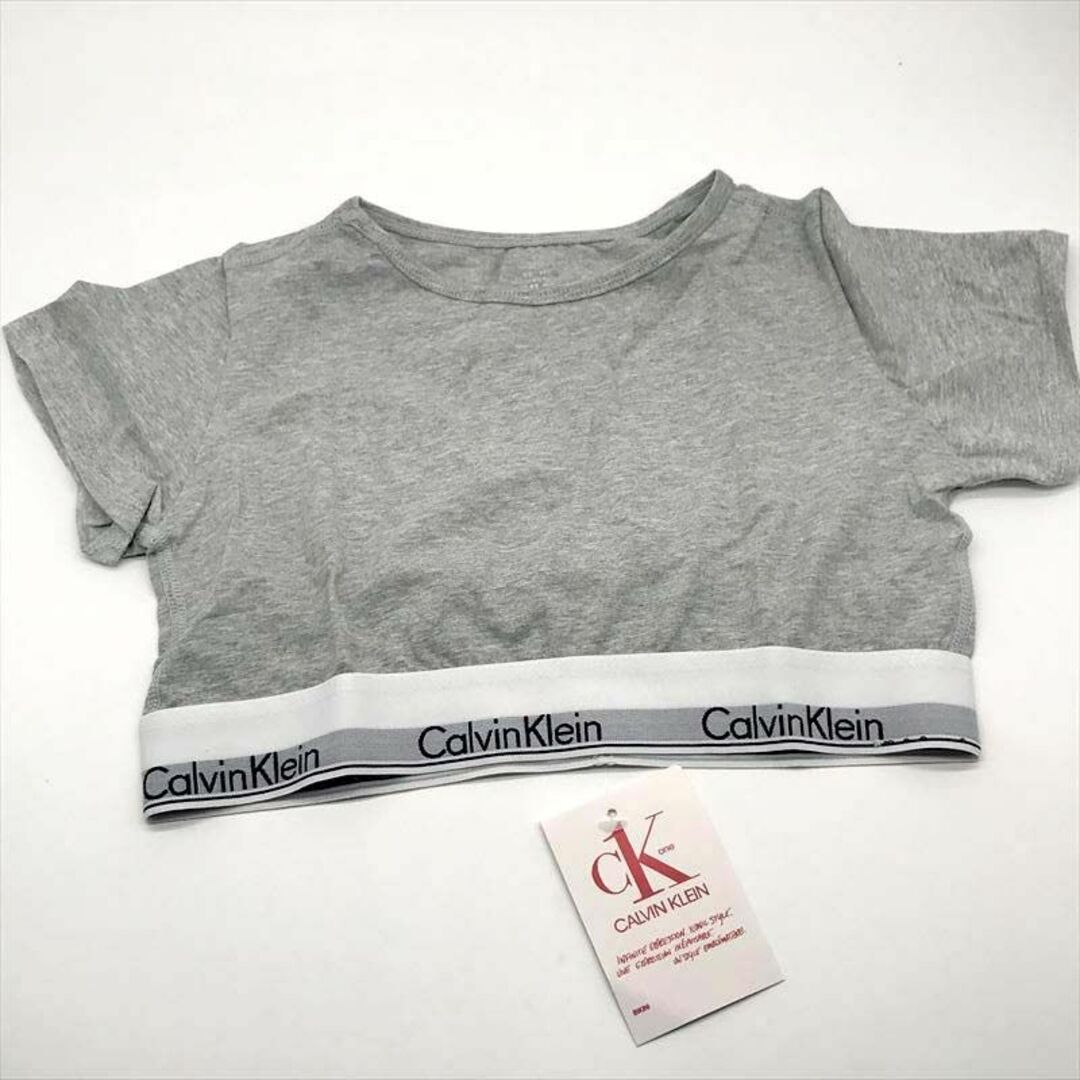 ck Calvin Klein(シーケーカルバンクライン)のカルバンクライン　レディース 　上着　Tシャツ　ブラカット　Lサイズ　グレー レディースのトップス(Tシャツ(半袖/袖なし))の商品写真