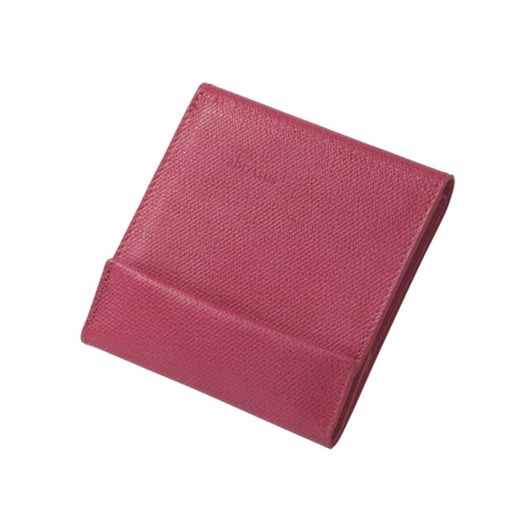 【色: ピンク】[アブラサス] 薄い財布 レザー 薄型 メンズ レディース 財布