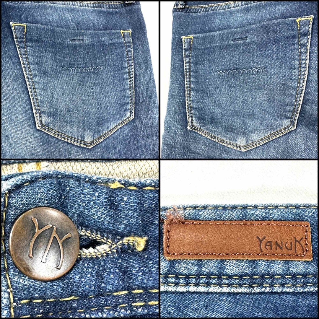 YANUK(ヤヌーク)のYANUK ヤヌーク スエットデニム ストレートストレッチ サイズ27 80cm レディースのパンツ(デニム/ジーンズ)の商品写真