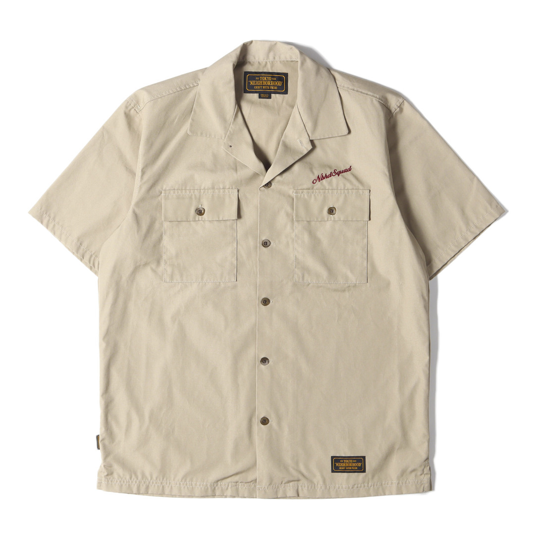 NEIGHBORHOOD ネイバーフッド シャツ サイズ:S 20SS ロゴ 刺繍 T/C ワーク 半袖 シャツ CLASSIC WORK /  EC-SHIRT . SS ベージュ トップス カジュアルシャツ 【メンズ】【中古】【美品】 | フリマアプリ ラクマ