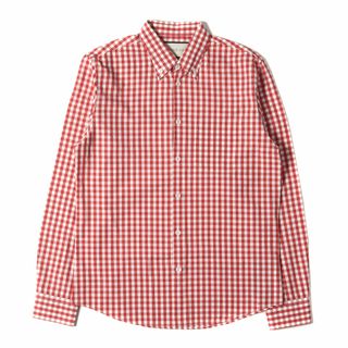 グッチ(Gucci)のGUCCI グッチ シャツ サイズ:39 (15 1/2) ギンガムチェック ブロード ボタンダウン 長袖 ドレス シャツ Duke 452506 16SS B.D 長袖 フォーマル  レッド ホワイト 赤白 イタリア製 ブランド トップス カジュアルシャツ 【メンズ】【中古】(シャツ)