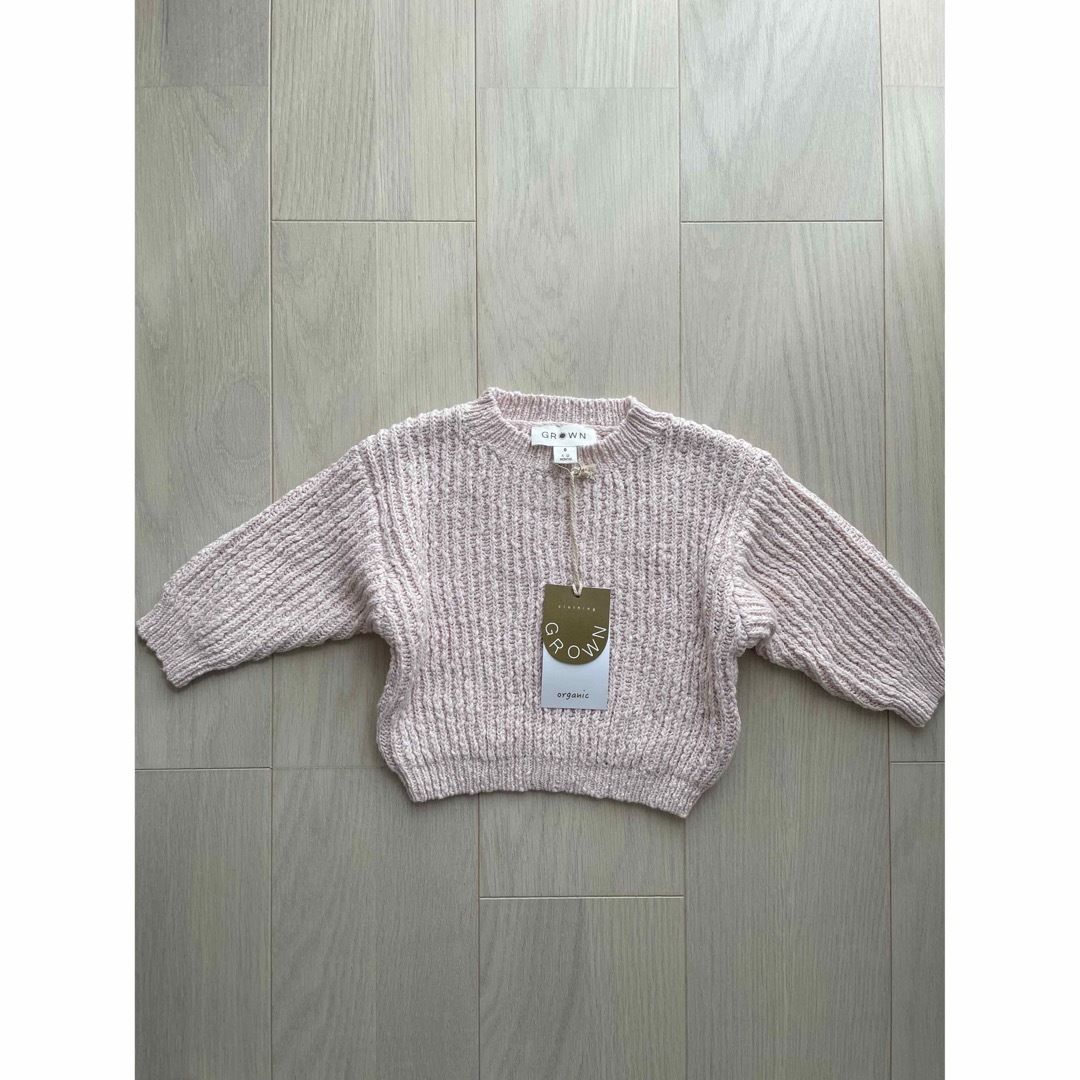 こども ビームス(コドモビームス)のorganic textured pull over/ pink salt  キッズ/ベビー/マタニティのベビー服(~85cm)(ニット/セーター)の商品写真