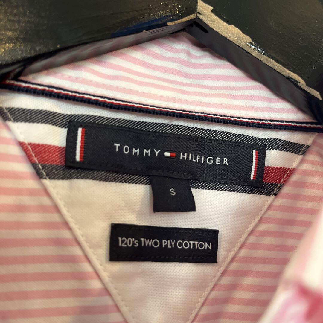 TOMMY HILFIGER(トミーヒルフィガー)のk トミーヒルフィガー TOMMY HILFIGER 半袖シャツ ボーダーピンク レディースのトップス(Tシャツ(半袖/袖なし))の商品写真