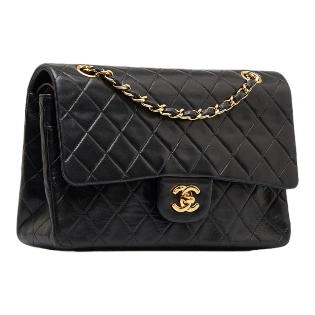 シャネル マトラッセ25 ダブルフラップ チェーン ショルダーバッグ レザー レディース CHANEL 【214-15404】