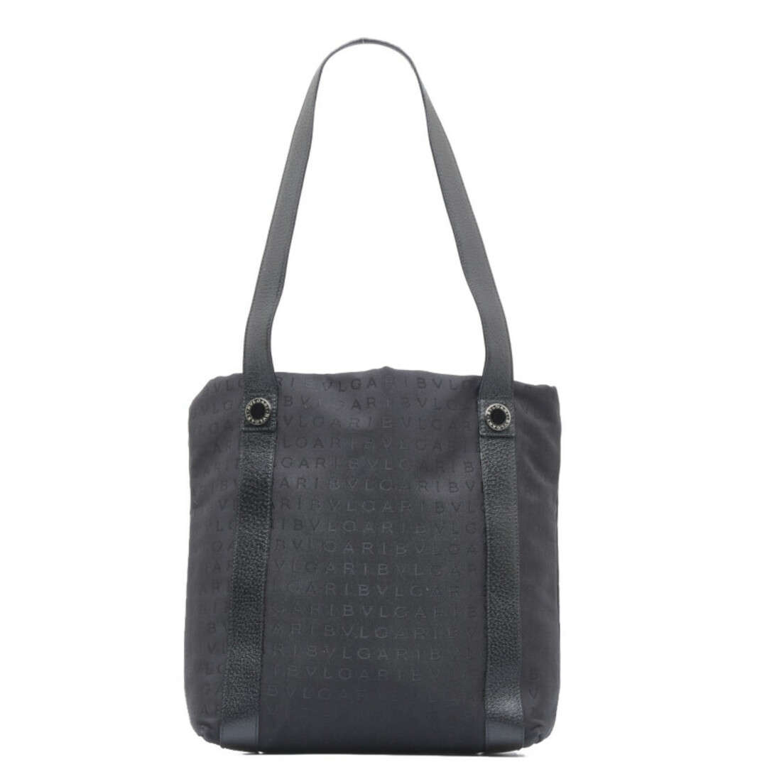 BVLGARI ブルガリ ロゴマニア トートバッグ キャンバス レザー ブラック 黒 Tote Bag Logo Canvas Leather Black