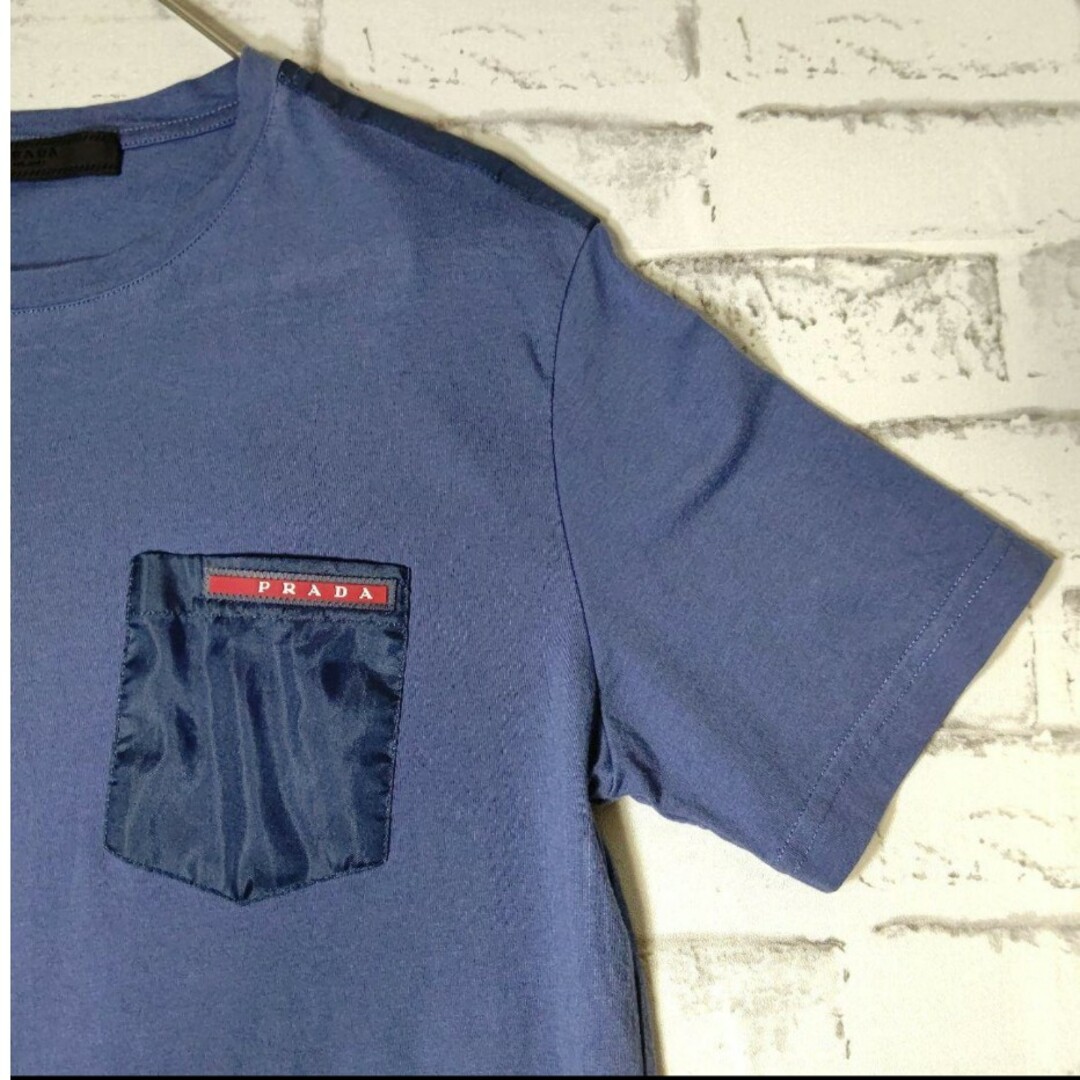 プラダ PRADA ロゴ 胸ポケット Tシャツ M