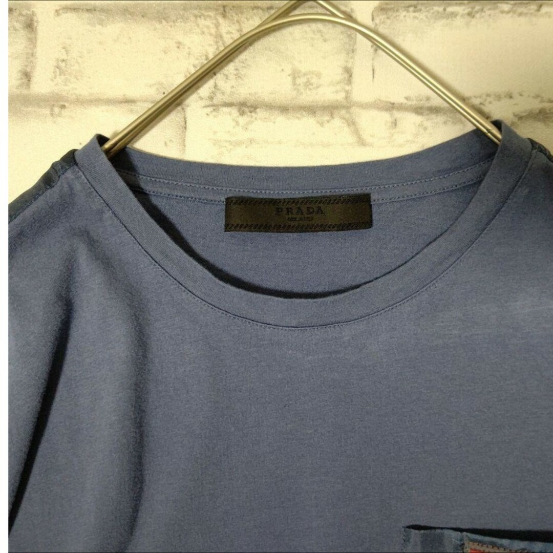 プラダ PRADA ロゴ 胸ポケット Tシャツ M