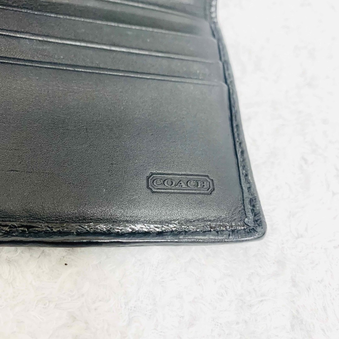 COACH(コーチ)のコーチ　長財布　シグネチャー　本革 レザー エナメル　ブラック　三つ折り レディースのファッション小物(財布)の商品写真