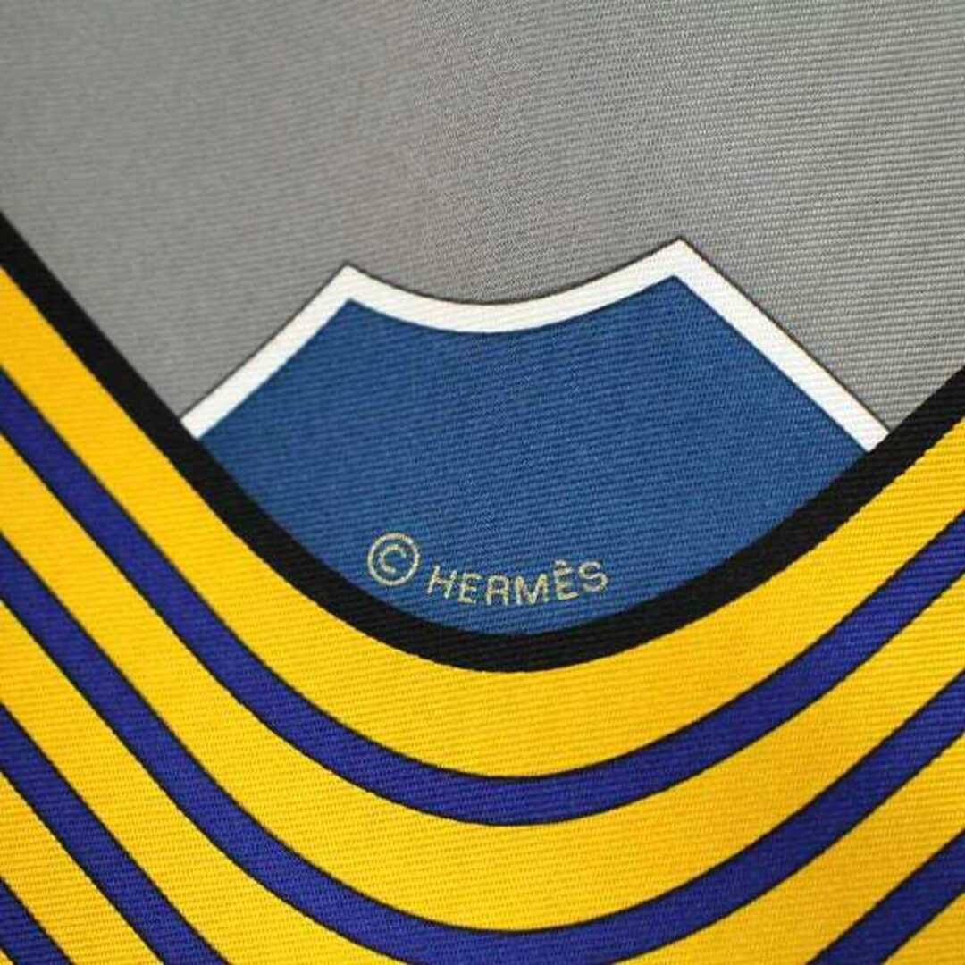 Hermes   エルメス カレ スカーフ シルク 絹 青 ブルー 黄 イエロー