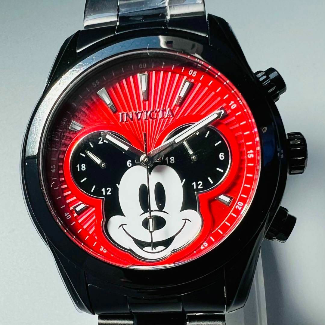 訳あり 限定品 インビクタ 腕時計 新品 ディズニー ミッキー メンズ ブラック