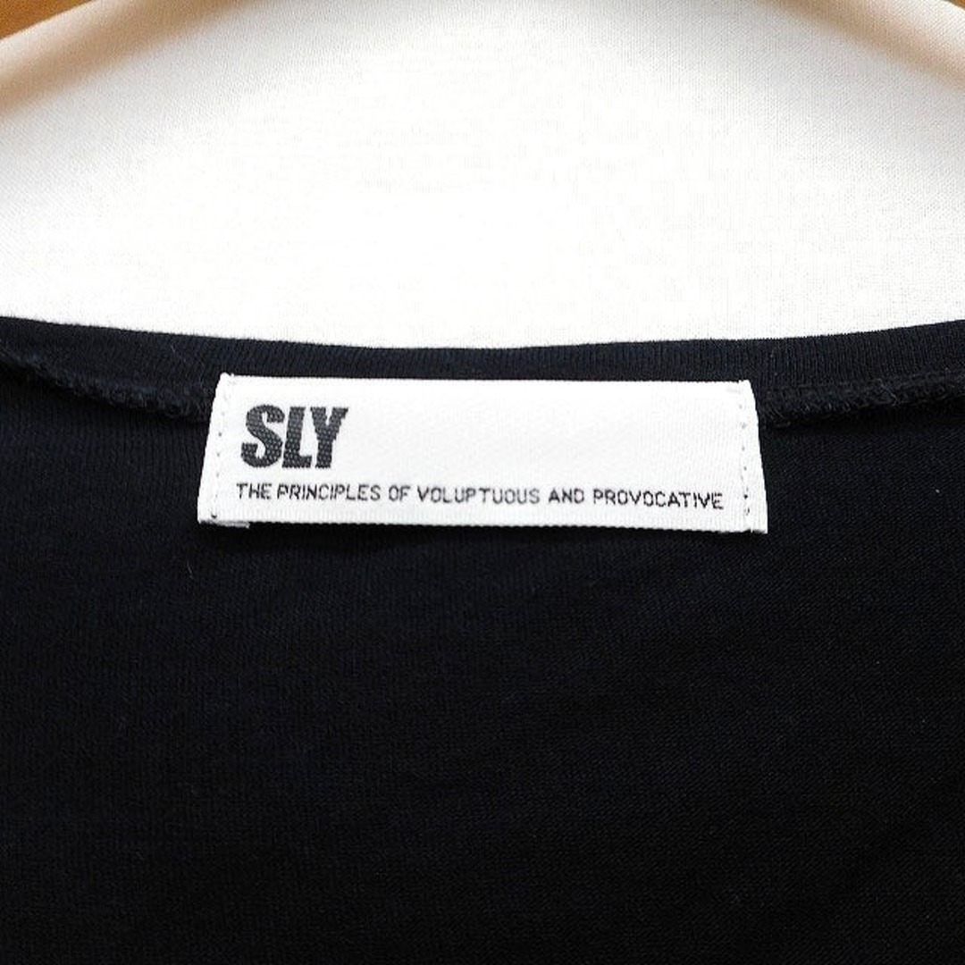 SLY(スライ)のスライ SLY Tシャツ カットソー チュニック ボーダー 柄 切替リブ 長袖 レディースのトップス(Tシャツ(長袖/七分))の商品写真