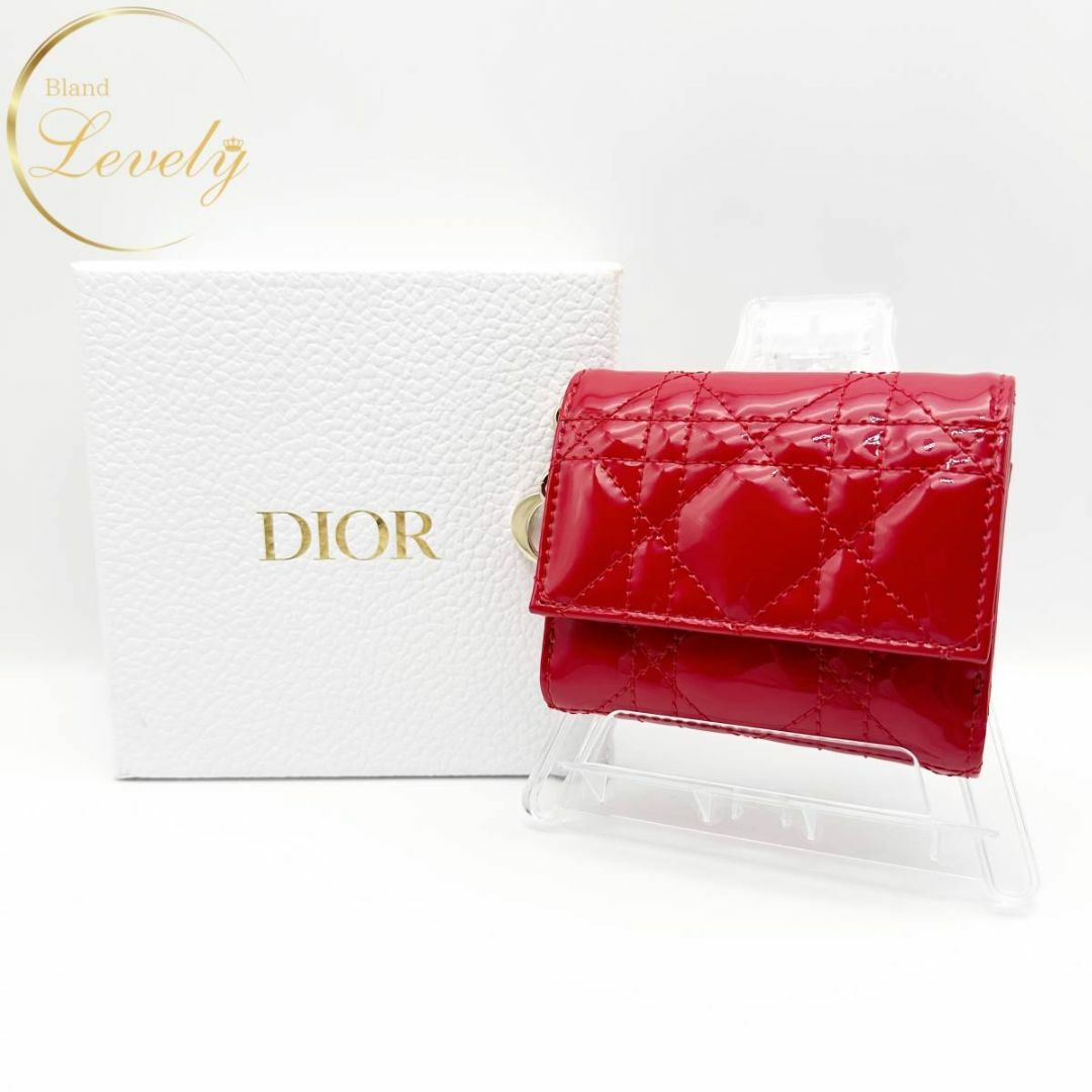 DIOR レディディオール ロータスウォレット パテント エナメル-