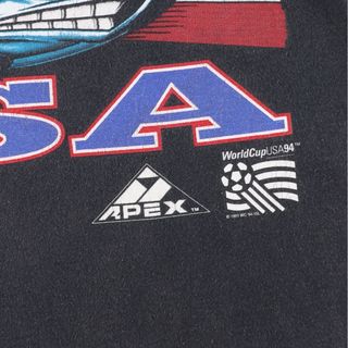 90年代 NEW AMERICAN STYLE FIFA WORLD CUP 1994 スポーツプリントTシャツ メンズL ヴィンテージ /eaa251786