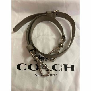 コーチ(COACH)のcoach ショルダーストラップ　スモーキーグレーxシルバー(ショルダーバッグ)