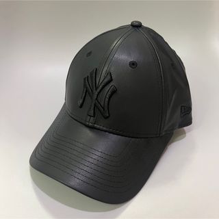 ニューエラー(NEW ERA)の期間限定値下　ニューエラ　キャップ  NYヤンキース　レザー調　ブラック　レザー(キャップ)