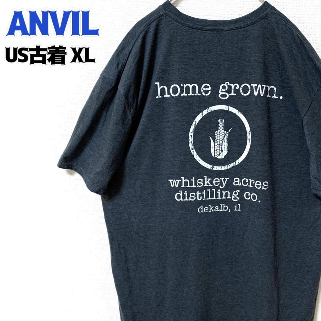 Anvil(アンビル)のUS古着 ANVIL アンビル 半袖Tシャツ プリント ゆるだぼ グレー XL  メンズのトップス(Tシャツ/カットソー(半袖/袖なし))の商品写真