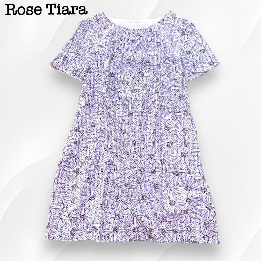 Rose Tiara - 花柄ワンピース　美品　42(XL)