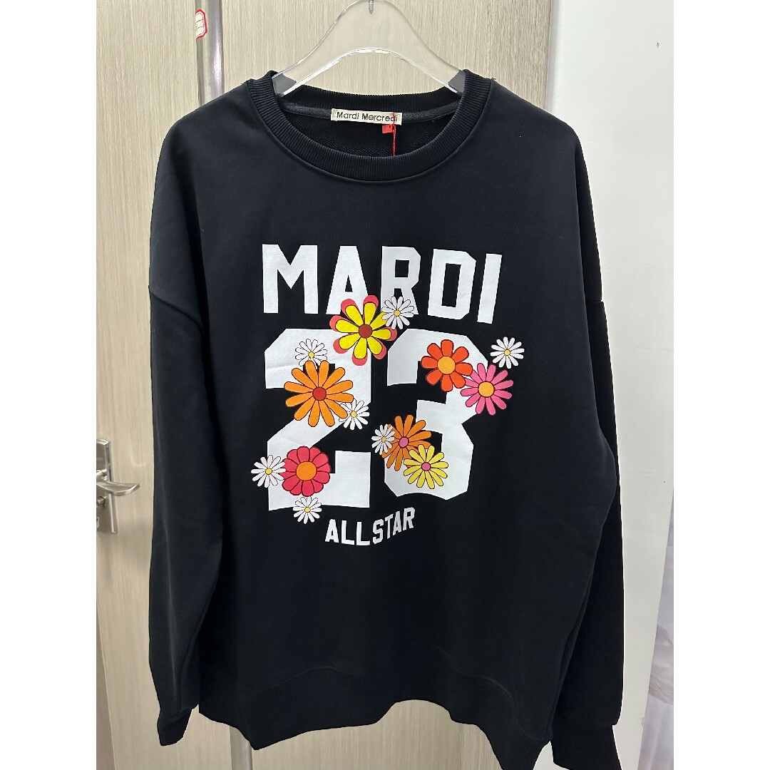 マルディメクルディ Mardi Mercredi スウェット フラワー グレー