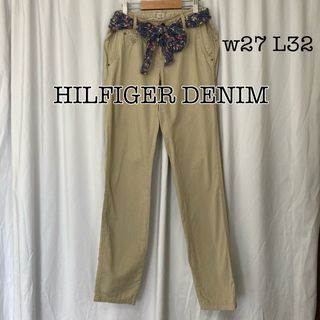 ヒルフィガーデニム(HILFIGER DENIM)のHILFIGER DENIM 花柄リボン付きチノパンツ S〜M(チノパン)