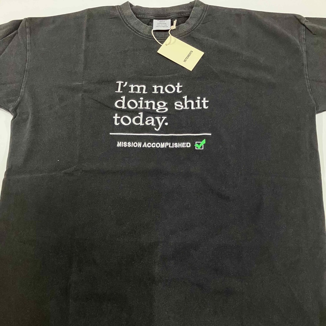 ヴェトモン  23SS  NOT DOING SHIT TODAY T-SHIRT UE63TR320B ダメージ加工グラフィックTシャツ メンズ XS